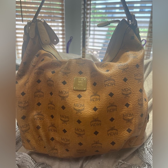 MCM Cognac Visetos Coated Canvas Hobo - Picture 3 of 15